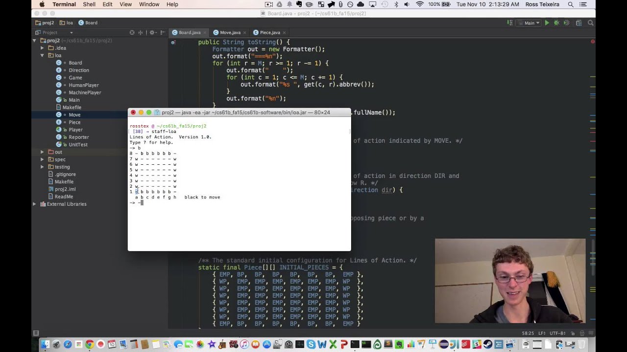 CS61B Fall 2015, Project 2 (Lines of Action): Getting Started