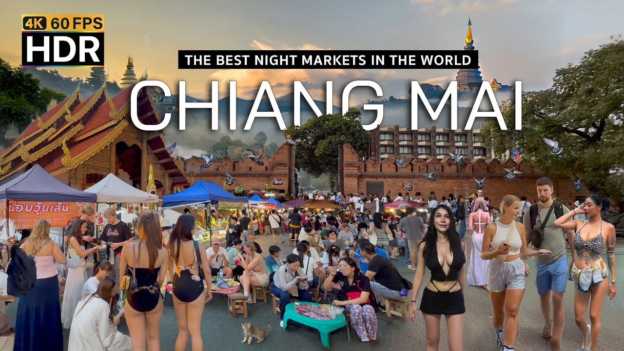 🇹🇭 4K HDR | Лучшие ночные рынки мира - Walking Tha Phae Chiang Mai Thailand 2025