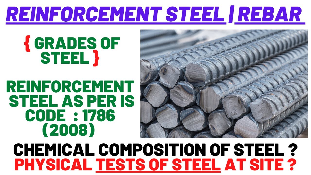 Physical Tests of Steel | Grade of Steel | Chemical Composition of Steel | REBAR as per IS CODE 1786