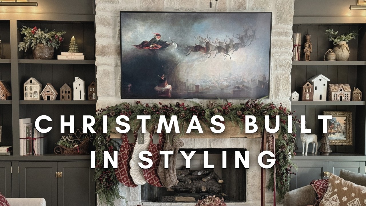 Christmas Built In Styling | refreshing our fireplace for the holidays