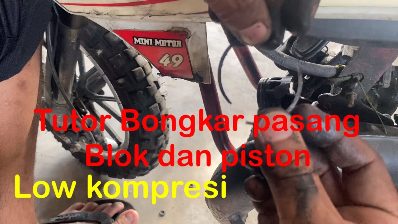 Cara bongkar/pasang blok dan piston mini trail 2tak 50cc