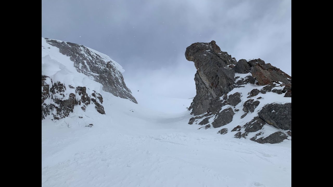 [4K] Think-Again Double Black, South Side Chutes - Banff Sunshine Village