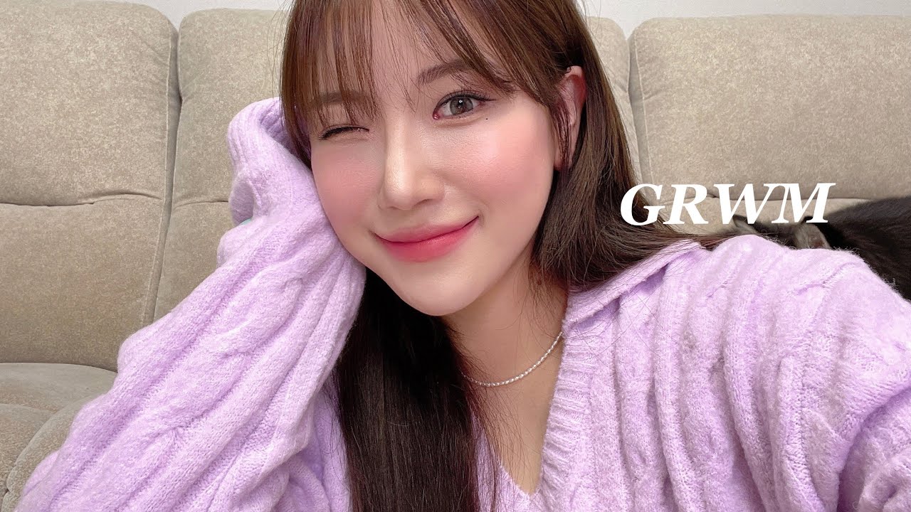 #grwm / 그동안 해 본 알바썰 풀면서 같이 준비해요💜 (#클리오 비건쿠션 #쿨톤메이크업 )