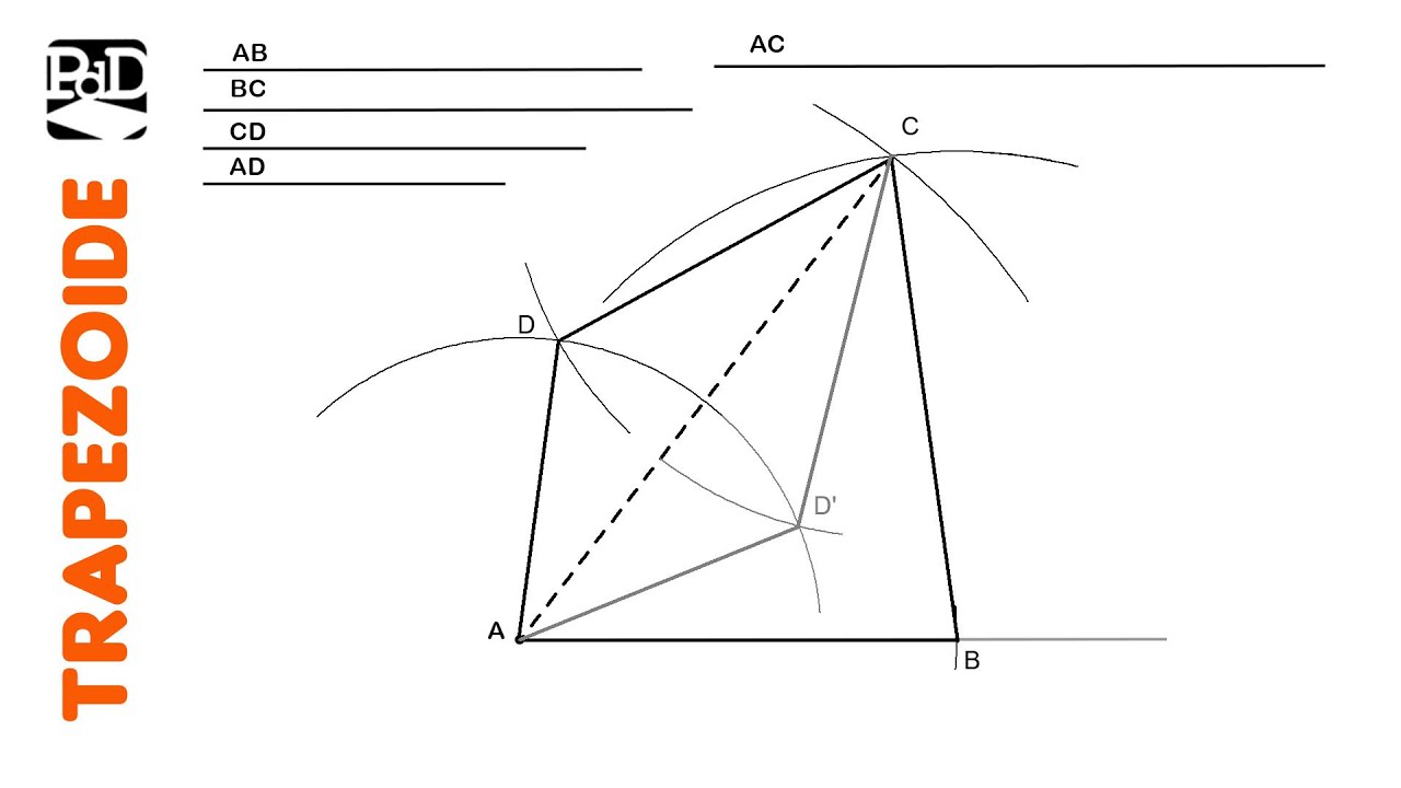 Trapezoide dados sus 4 lados y una diagonal - Cuadriláteros.
