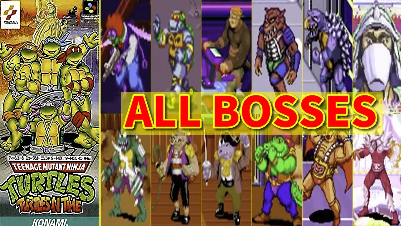 【Turtles in time SNEC】vs All Bosses//全ボス戦【SFC タートルズ インタイム】