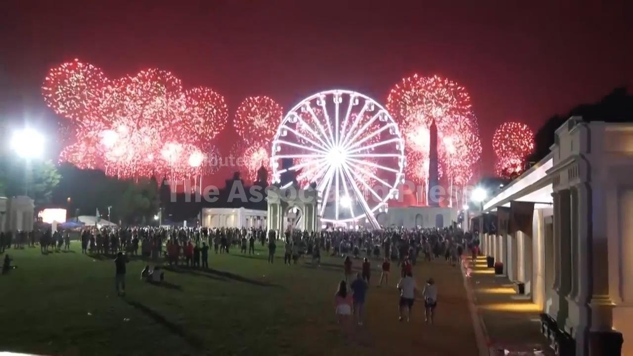 Fireworks light up the sky over Washington D.C. for United States 250th anniversary