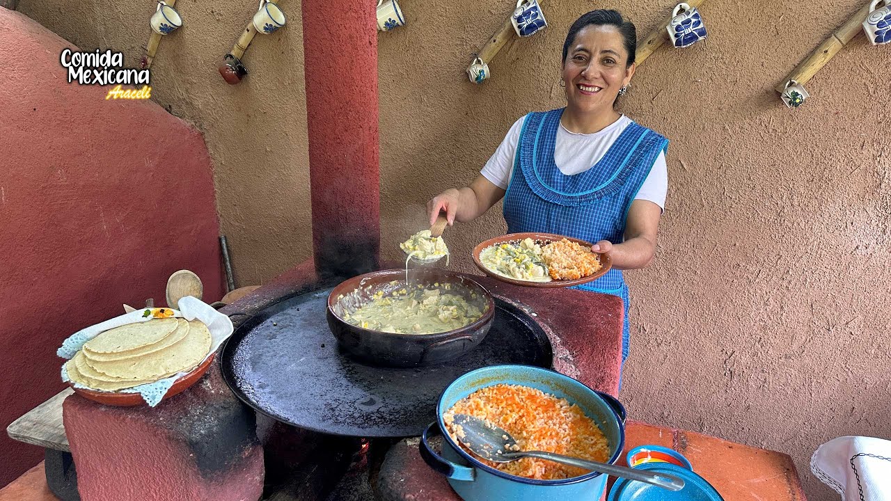 🍗🌽 A Mis Hijos Les Encanta Este Pollo con Rajas y Elote, Cremosito y Bien Sabroso