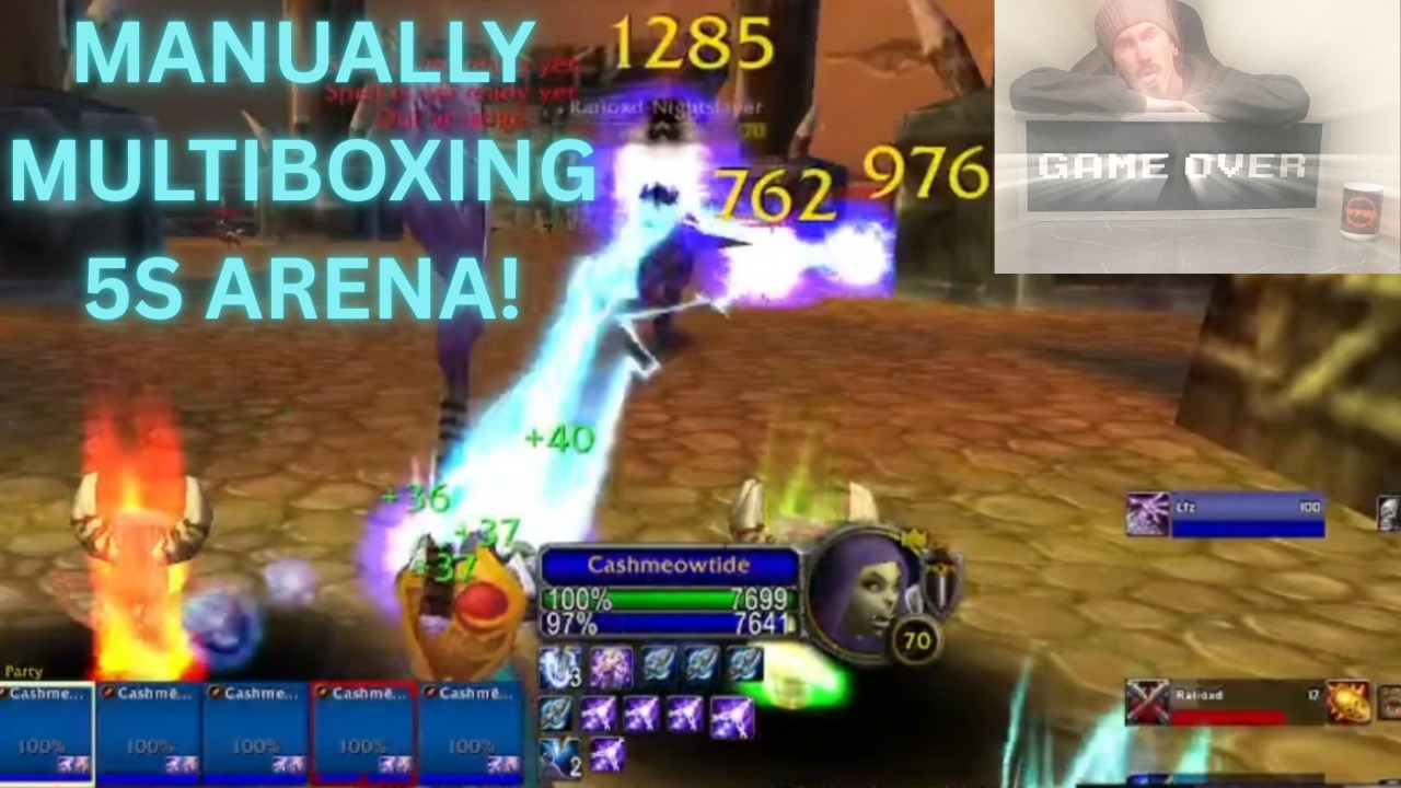 WORLD'S FIRST 5V5 ARENA WIN MANUALLY MULTIBOXING 5 ELEMENTAL SHAMANS TBC CLASSIC WOW!