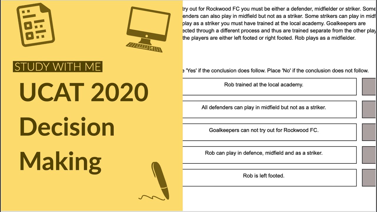 UCAT 2020 - Decision Making STUDY WITH ME - Applying to Medical School