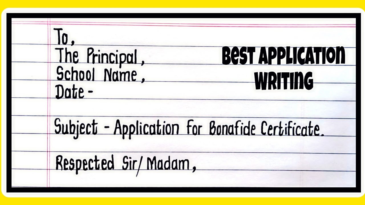 How to write bonafide application In English | Application for bonafide certificate for scholarship