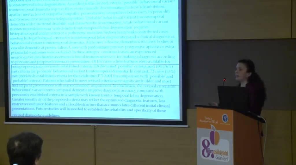 8 Nöropsikiyatri Günleri 21 Mart 2015 Frontotemporal Demans 1 Bölüm