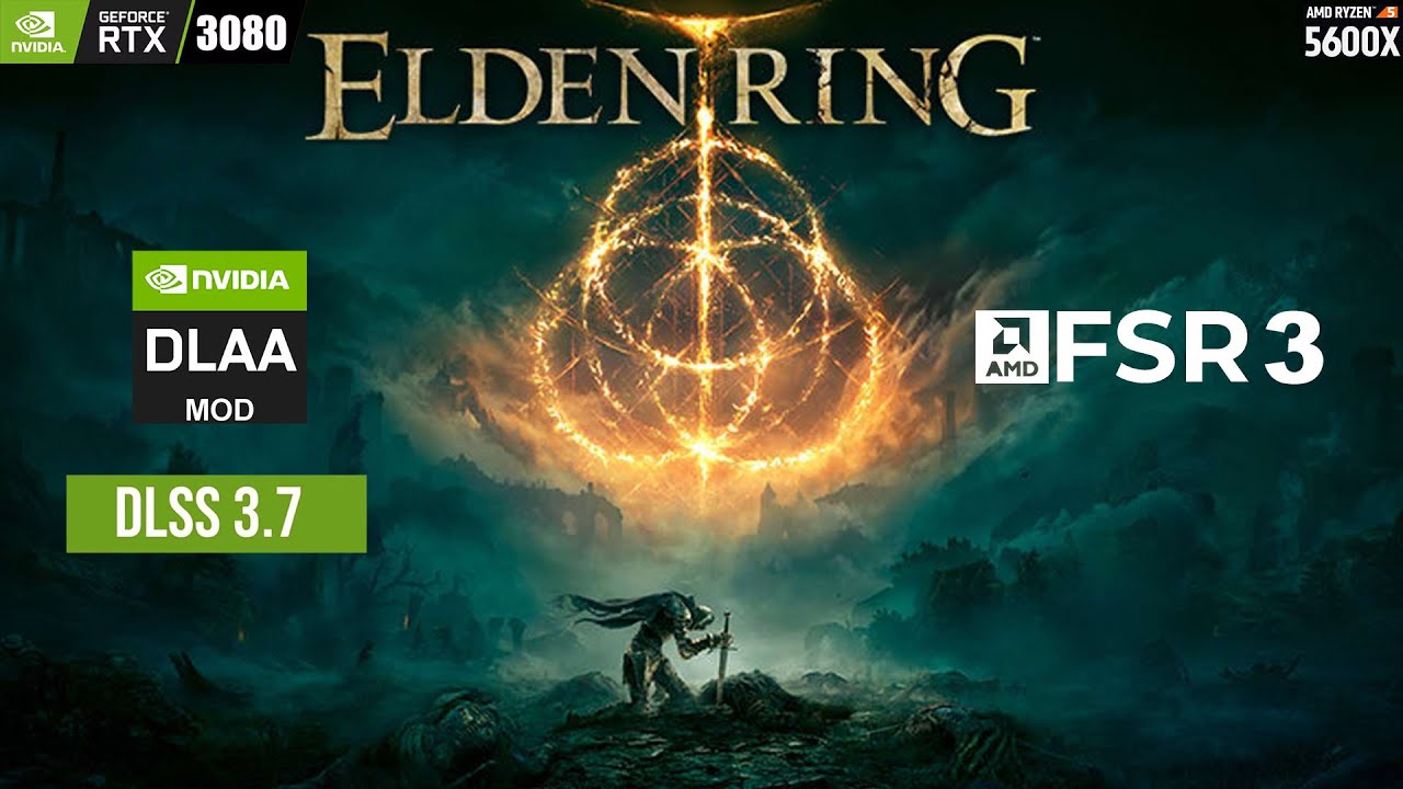 Elden Ring DLSS DLAA FSR 3 Mod Temporal Super Sampling  RTX 3080  1440p NATIVE