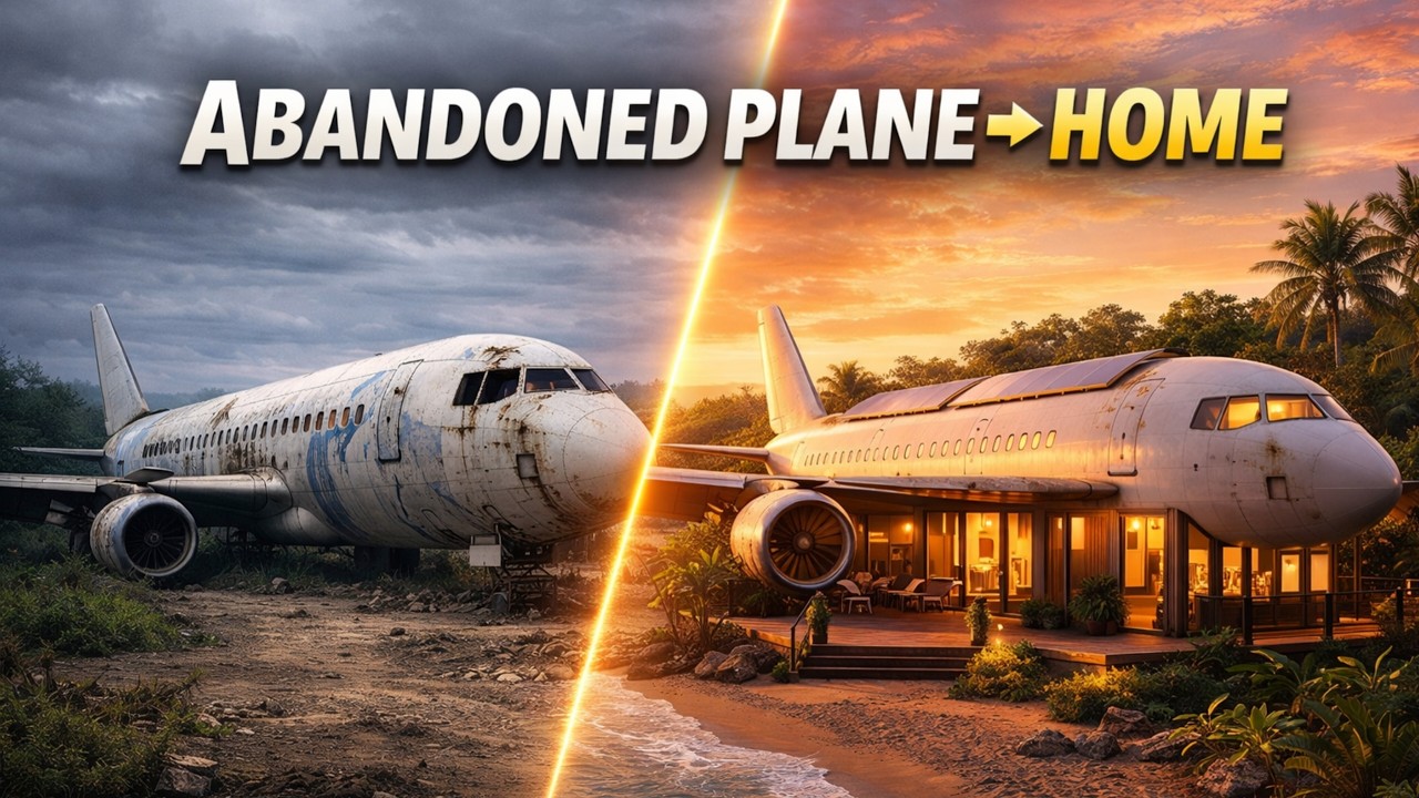 Abandoned Airplane || Off-Grid Home | Solo Build Transformation | Abandoned To Luxurious Journey