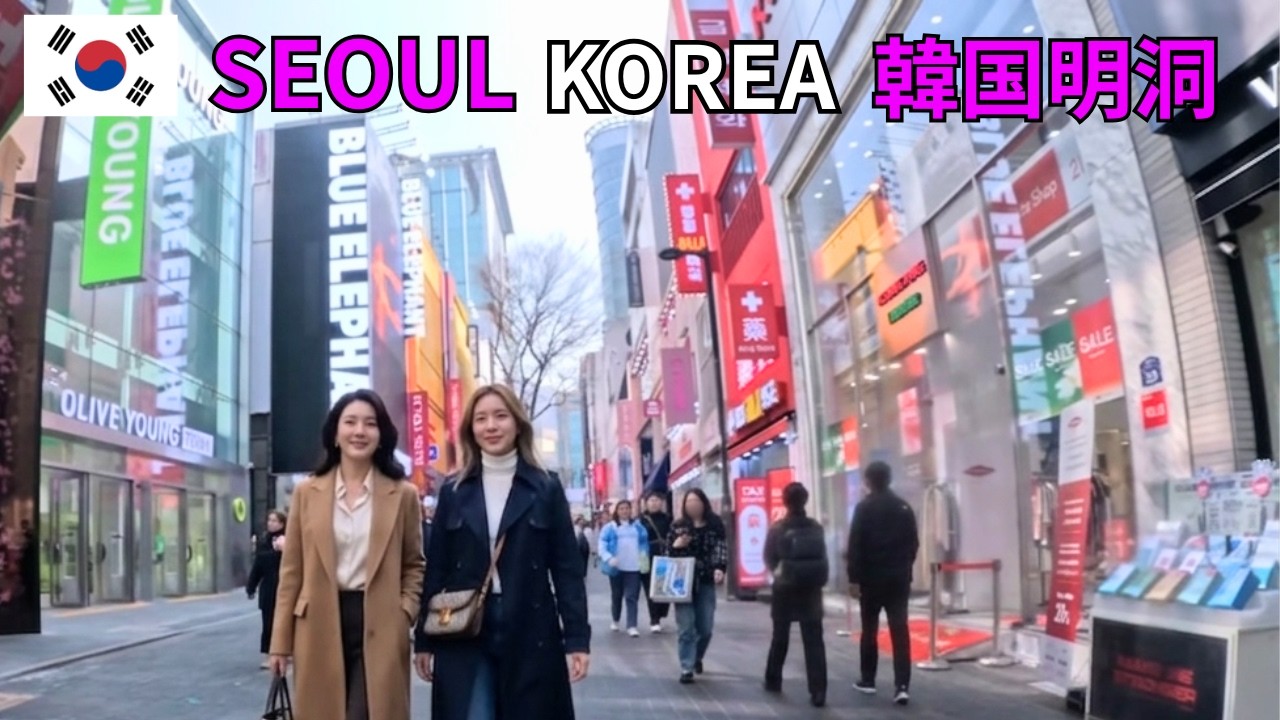 697) A walk through the spring streets of Myeongdong, Seoul, from day to night: Seoul Korea Travel