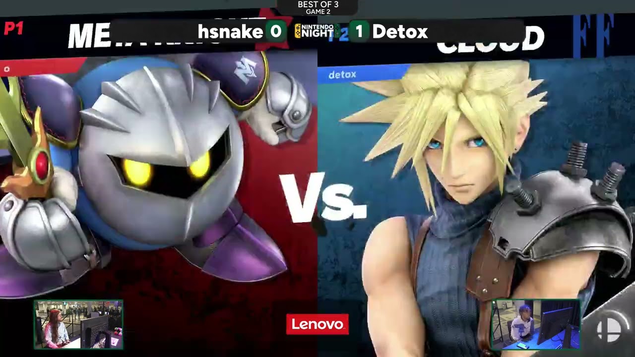 BMS @ Nintendo Night Losers Round 2 - hsnake (Meta Knight) vs Detox (Cloud)