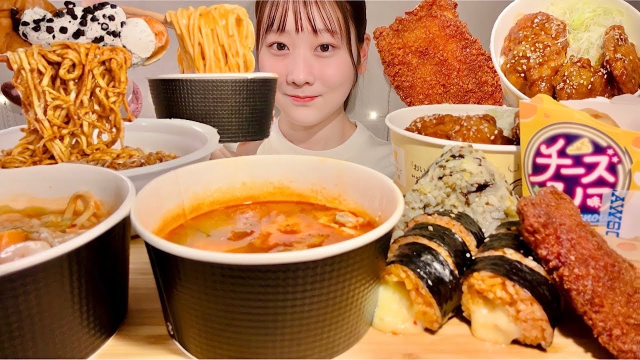 ASMR Корейская еда в магазине Lawson【русские субтитры】【Mukbang/ Eating Sounds】