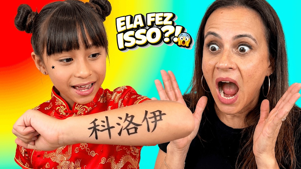 FUI CHINESA POR 24 HORAS&hellip; E FIZ UMA &ldquo;TATUAGEM&rdquo;! 😱MINHA M&Atilde;E SURTOU!