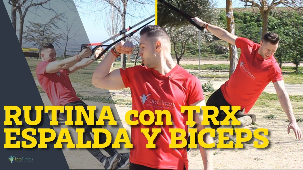 RUTINA DE  ESPALDA Y B&Iacute;CEPS / Con TRX y BANDAS EL&Aacute;STICAS   #entrenaconharofitness
