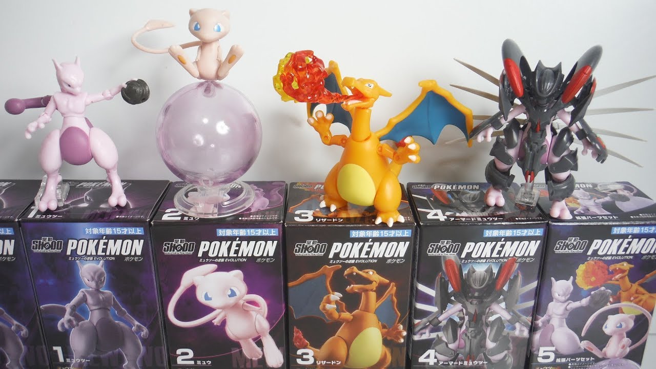 Pokemon SHODOポケモン 全５種 開封 Action figure Mewtwo Strikes Back Evolution 掌動 ミュウツーの逆襲EVOLUTION 食玩