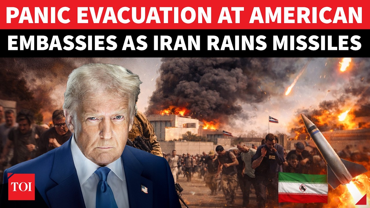 US Embassies In Chaos Amid Iran’s Onslaught; Panic Evacuations On As Drones, Missiles Roar | Watch