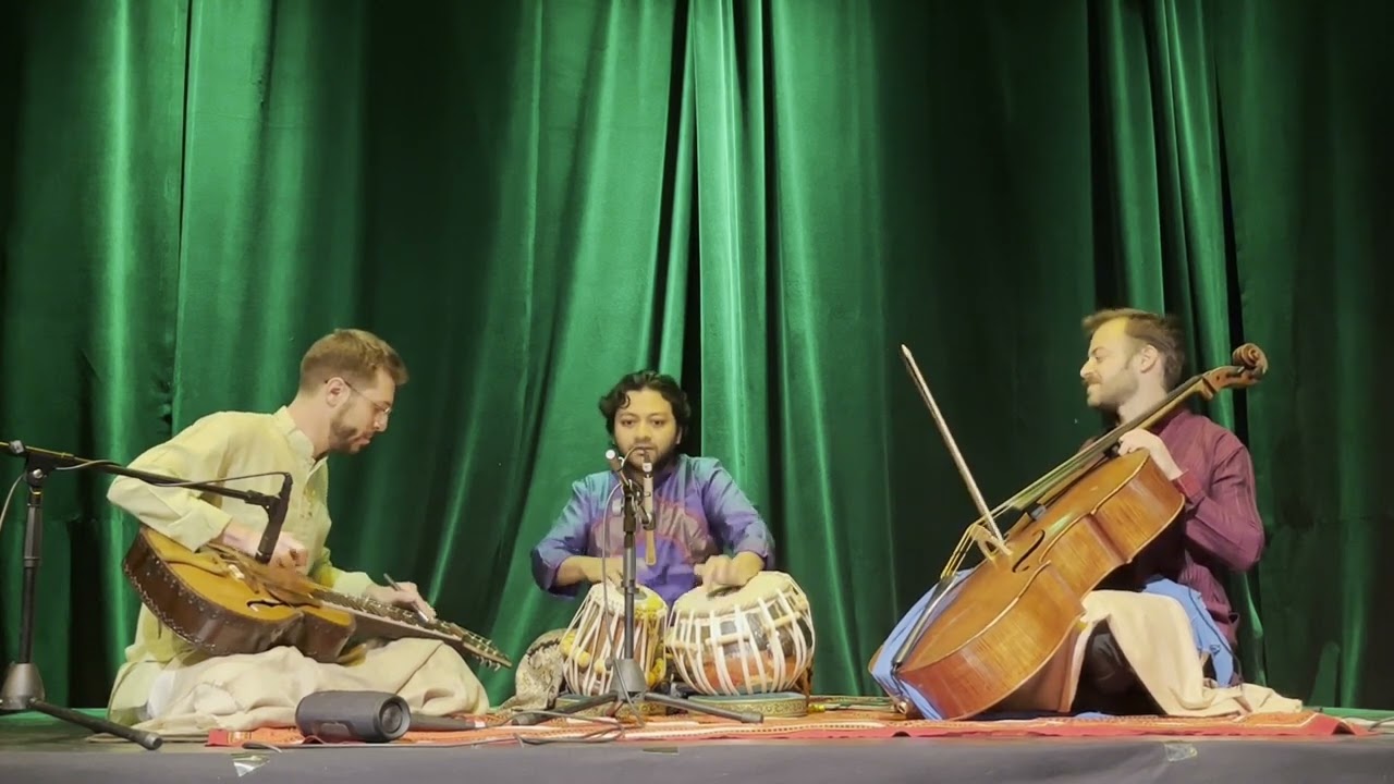 Cello & Indian slide guitar trading phrases in Raag Yaman