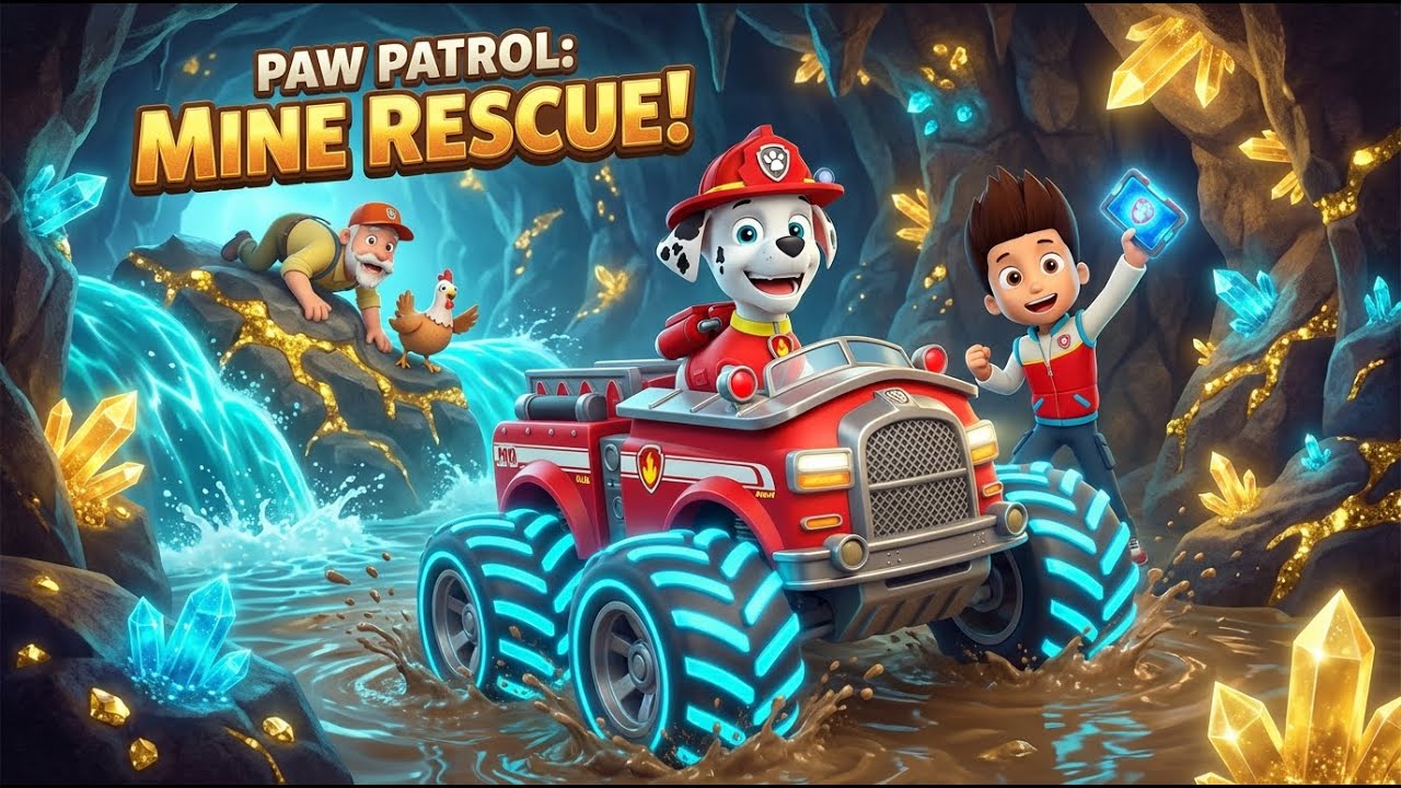 PAW Patrol: Rescue Wheels – The Flooded Mine Shaft Pump! 🚒💨 | Marshall’s Monster Truck Save