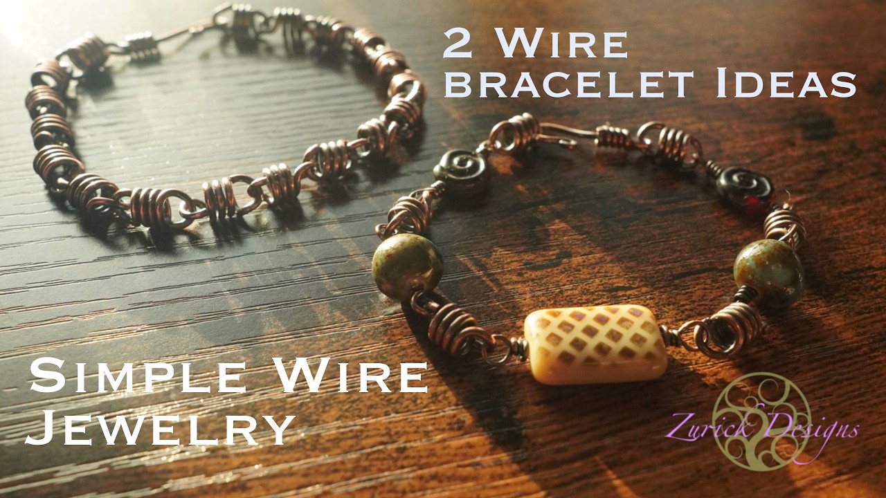Beginner Wire Wrapped Bracelet | Coiled Wire Link & Bead Bracelet Tutorial
