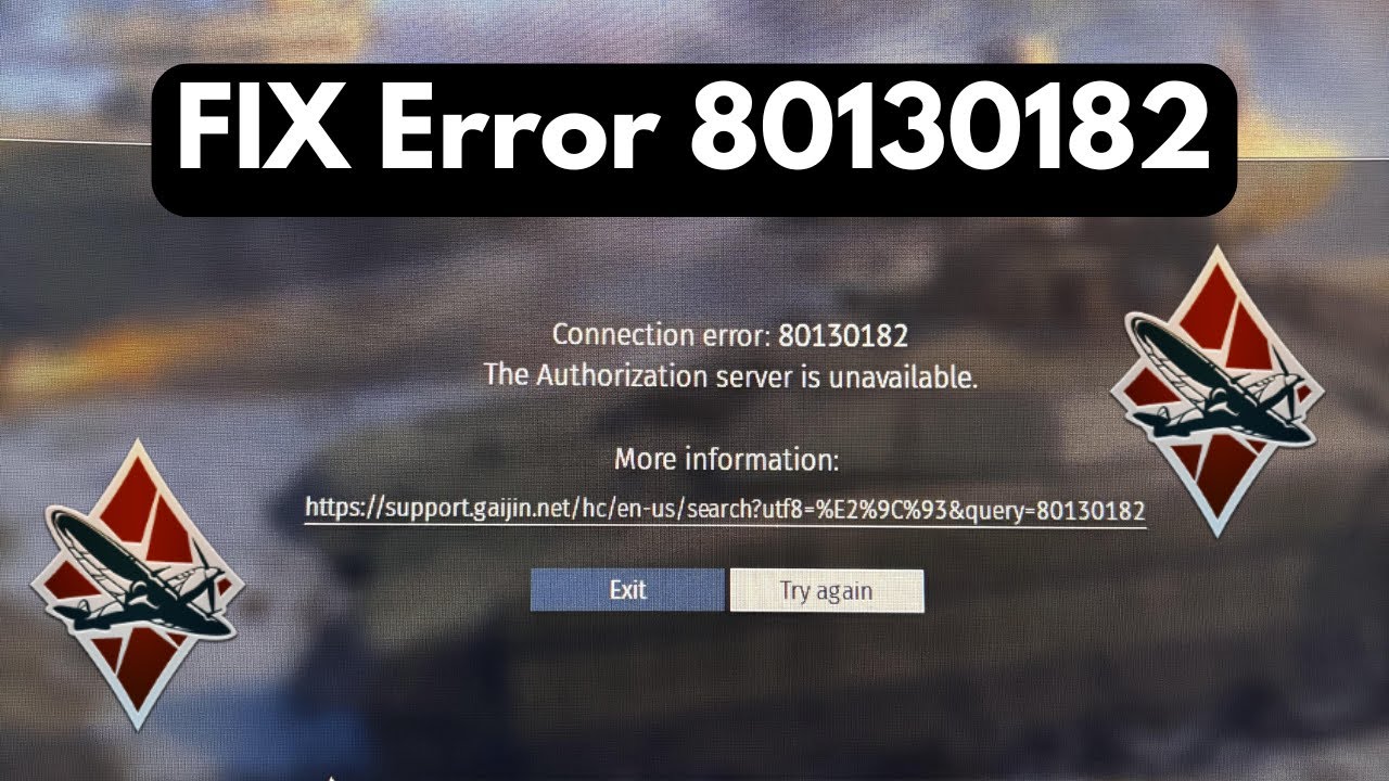 Исправлена ​​ошибка &laquo;Сервер авторизации War Thunder недоступен&raquo; 80130182 (работает на 100%)