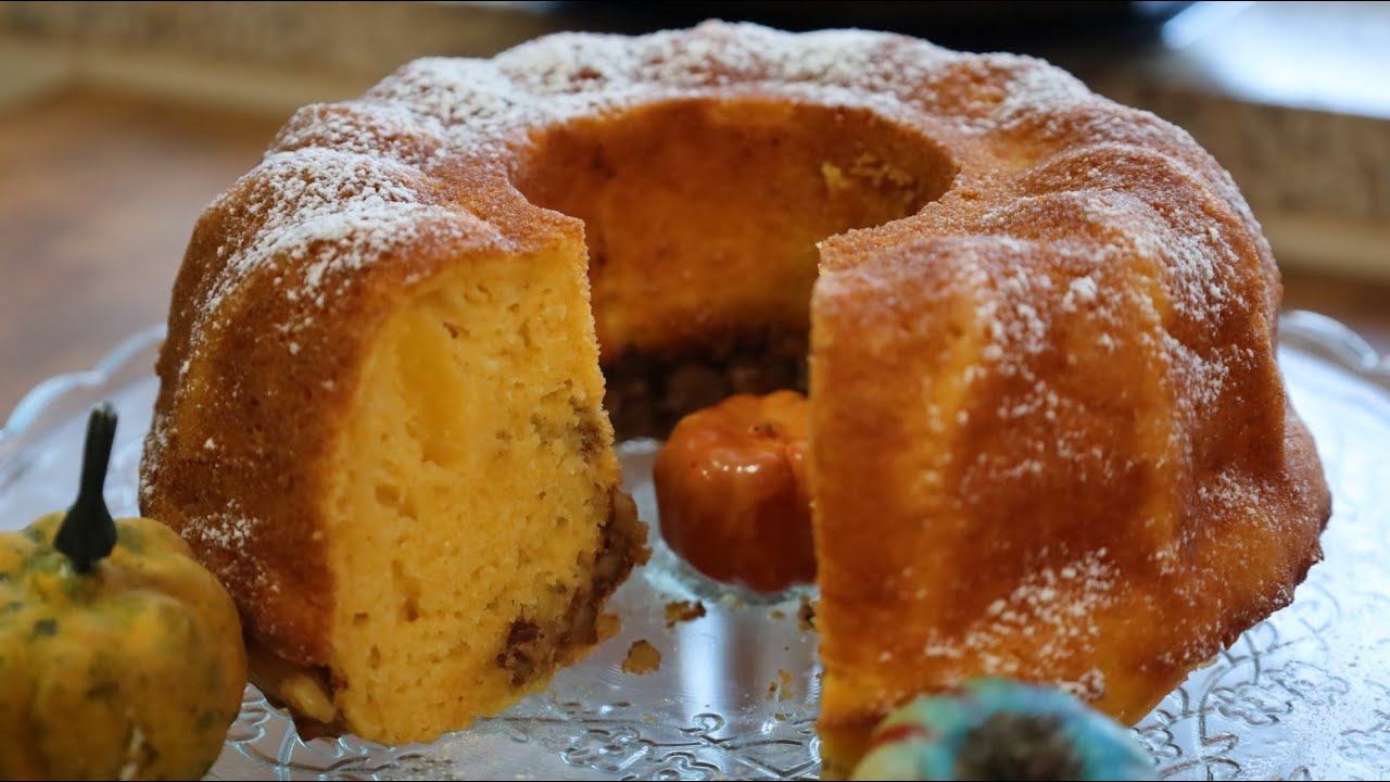 Bolo de abóbora com nozes