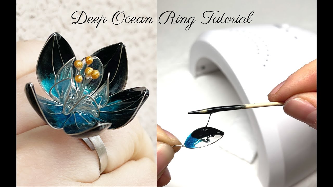 Deep Ocean Ring Tutorial │ Wire Flower Art Tutorial │ UV Resin Craft
