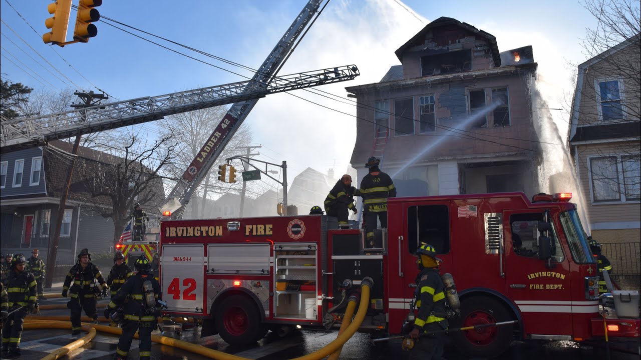 Irvington Fire Department Working House Fire Grove St 3-10-25