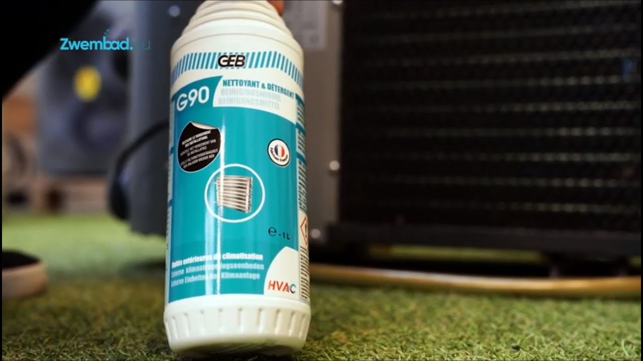 Reinigingsspray voor het onderhoud van warmtepompen