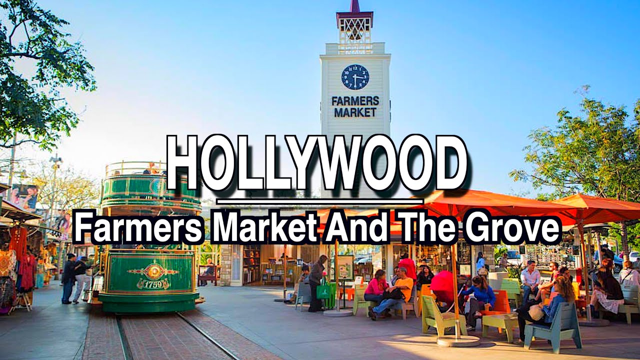 HollyWood Farmers Market And The Grove Walking Tour | 5k 60 | City Sounds