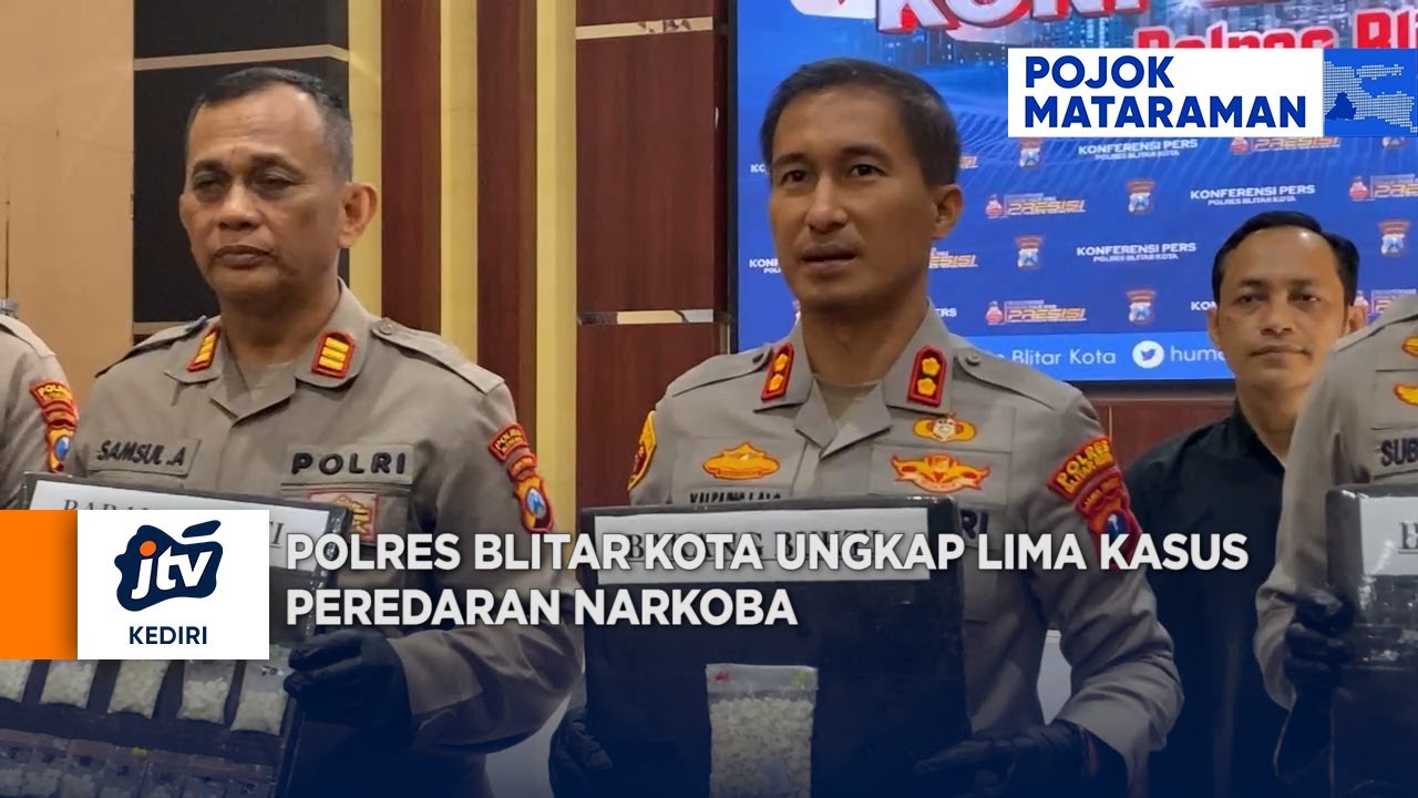 BLITAR - Polres Blitar Kota Ungkap Lima Kasus Peredaran Narkoba