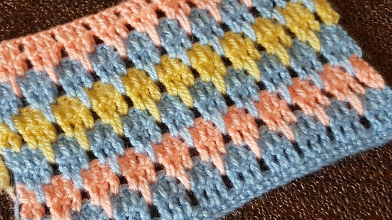 كروشيه غرزة قدم الطائر/سكارف/شال/بطانية/شنطة/ملابس/خدديات how to crochet larks foot stitch