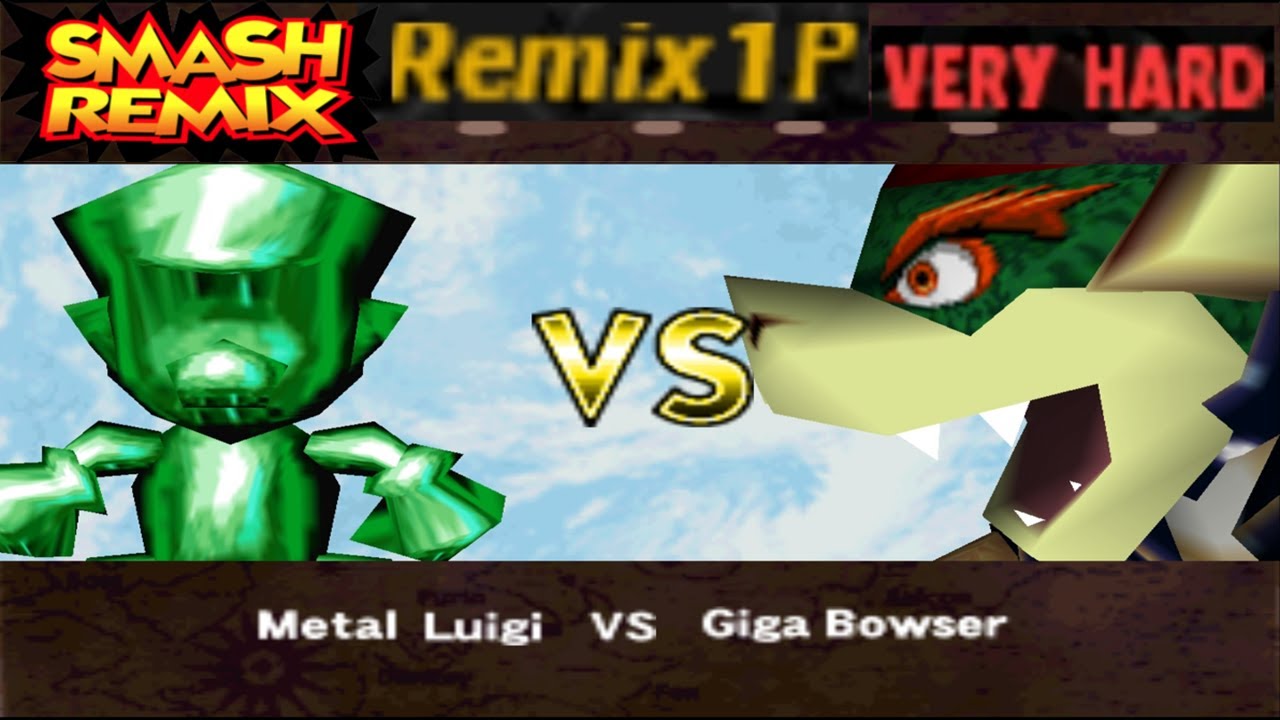 Smash Remix - Classic Mode Remix 1P Gameplay with Metal Luigi (VERY HARD)