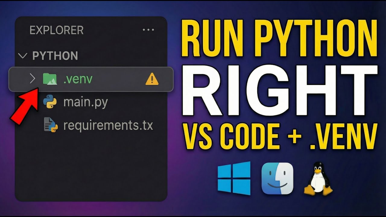 How to Run Python in Visual Studio Code 2026 (Windows, MAC & Linux) | .venv + requirements.txt