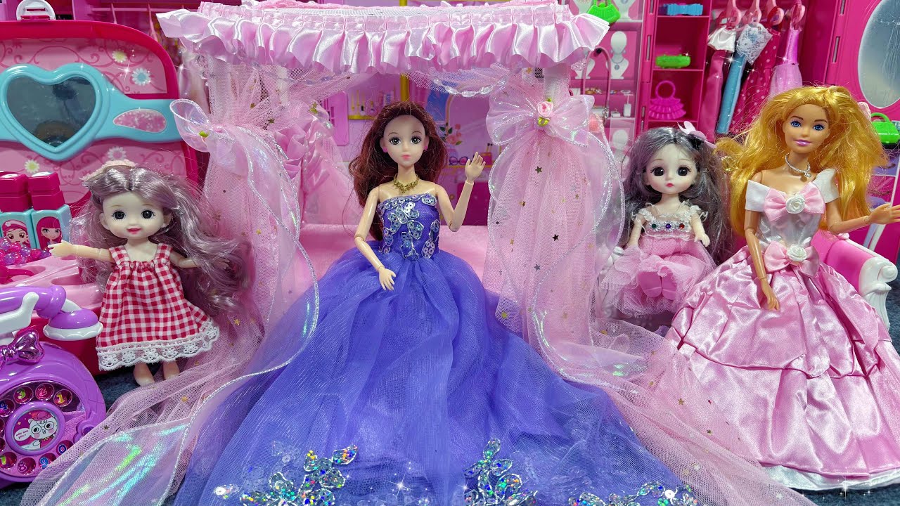 8 Minutes Satisfying with Unboxing Princess Bed Wedding and Automatic AppliancePlayset Toys ASMR