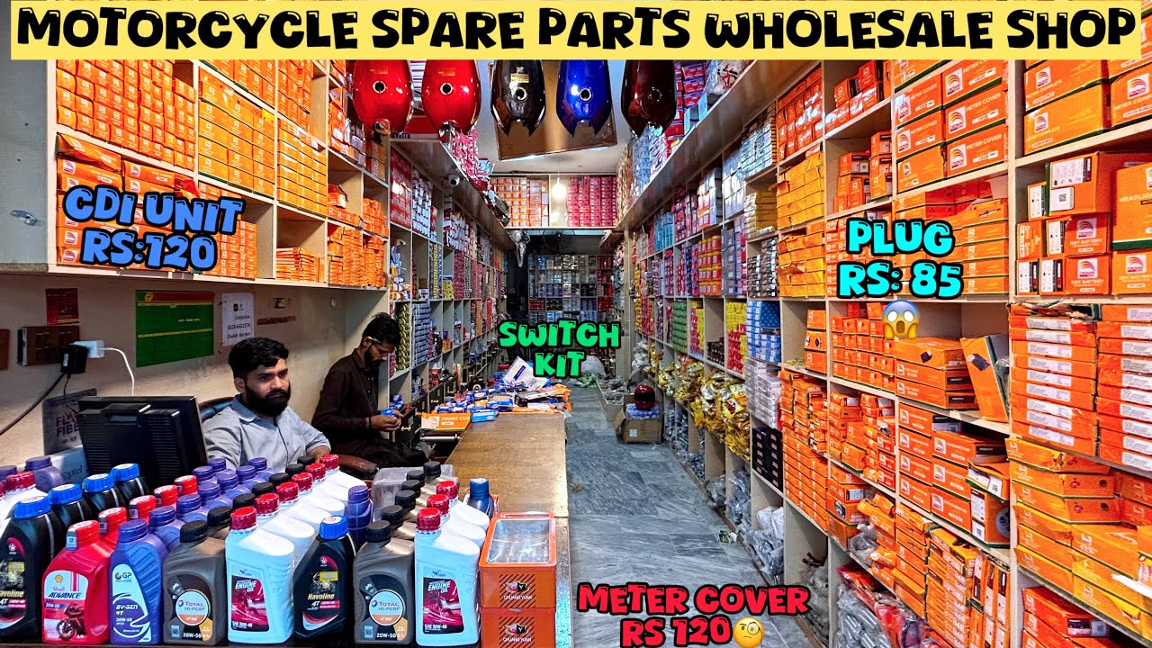 Bike Spare Parts Wholesale Shop in Rawalpindi (Part 1)😎🔥|| Itne Sasty Parts😱|| Pak Moto