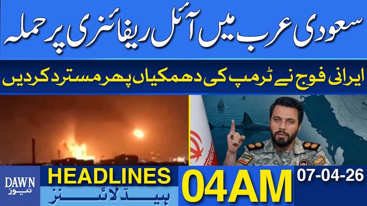 Attack on Saudi Arabia Oil Refinery | Major Explosion | Dawn News Headlines 04 AM | 07-04-2026