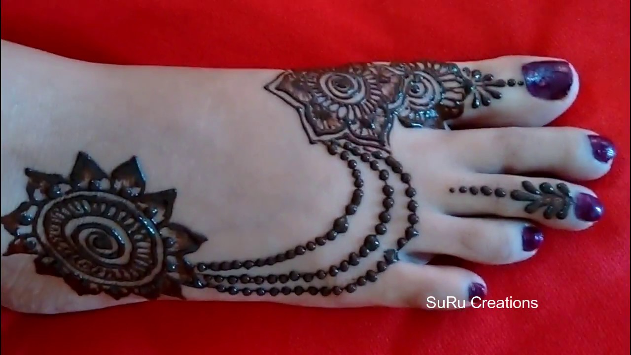 Easy Foot Mehndi Design | Lovely Floral Leg Henna Design