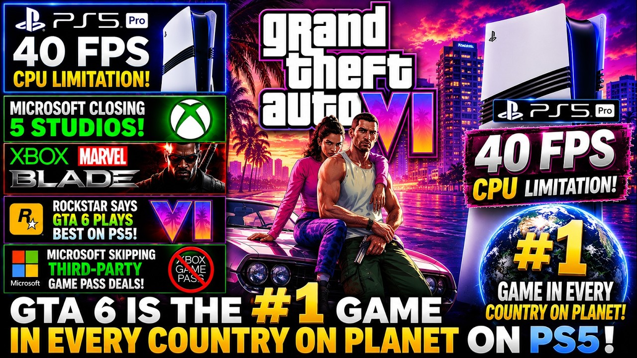 GTA 6 PS5 Pro 40FPS Report - Microsoft Closing 5 Studios Report - GTA 6 