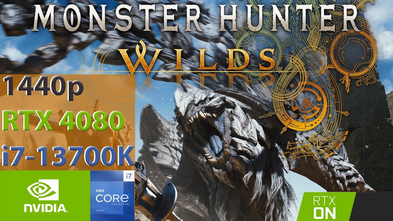 Monster Hunters Wilds Benchmark : RTX 4080 + 13700K : 1440P Ultra + RTX DLSS Quality, Native
