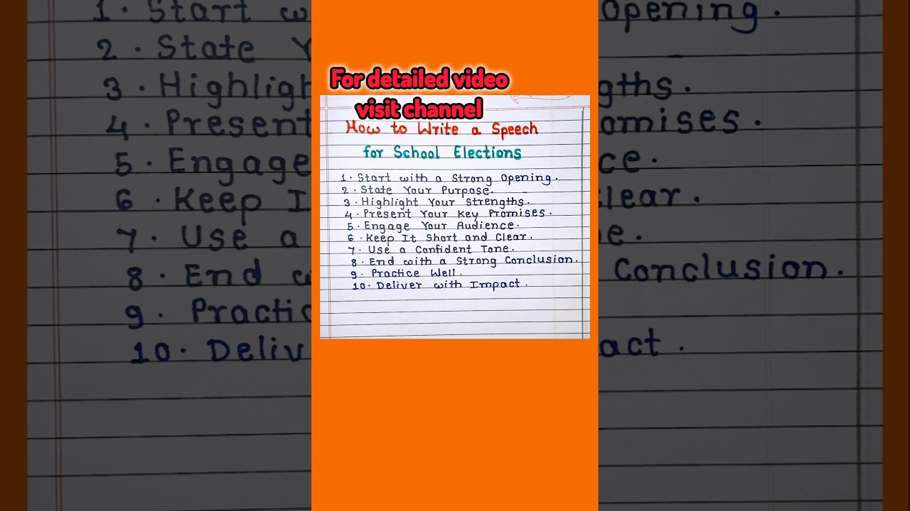 How to Write a School Election Speech in Short | Best Speech Tips for Students | #shorts