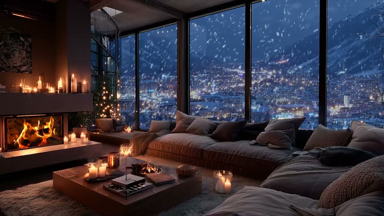 Peaceful Fireplace Piano | Warm Winter Piano Music for Sleep & Stress Relief