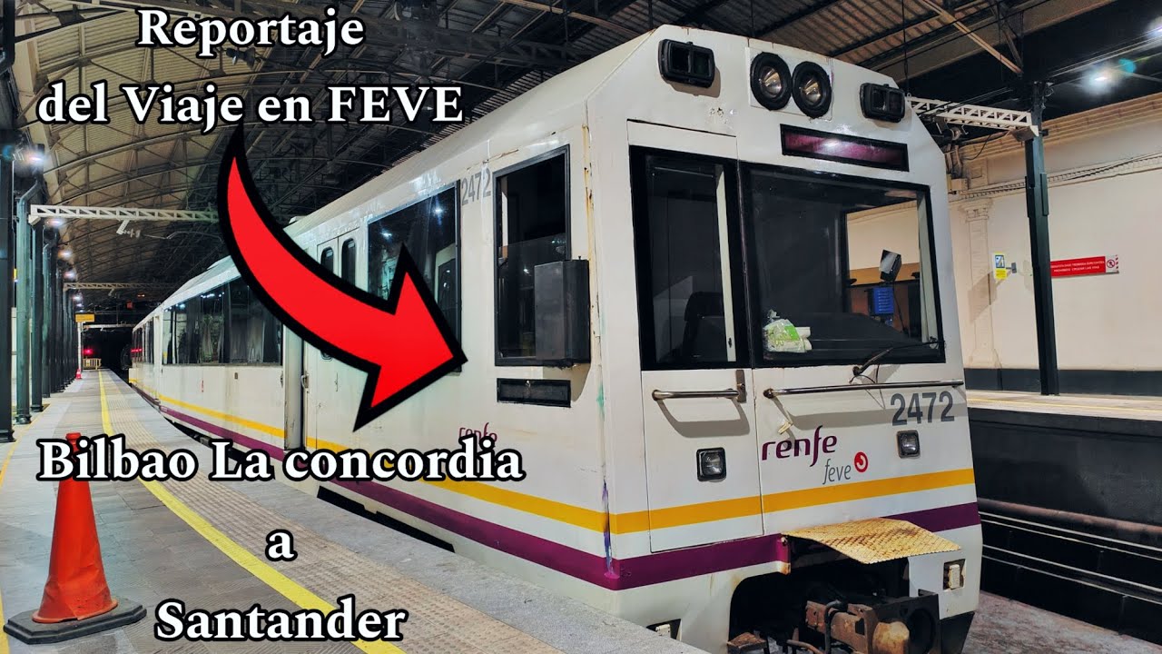 Viaje de Bilbao La concordia a Santander con FEVE tren Apolo serie 2400.