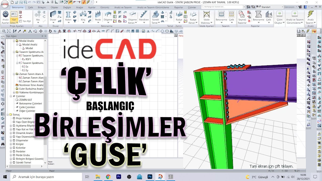ideCAD Statik | Birleşimler 'GUSE' ✔ | #07