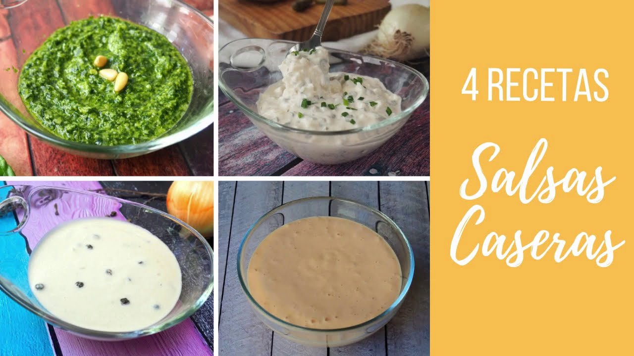 4 RECETAS de SALSAS CASERAS, para carnes, pescados y pastas
