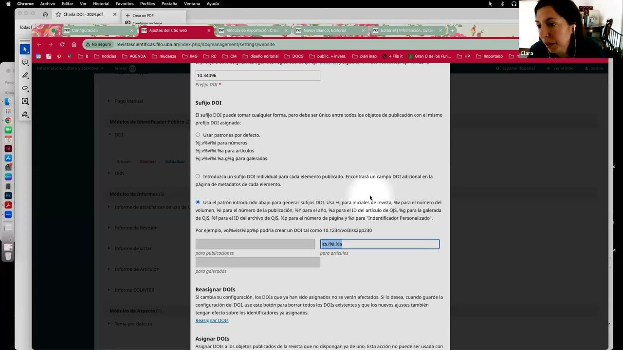 DOI: configuración, asignación y registro