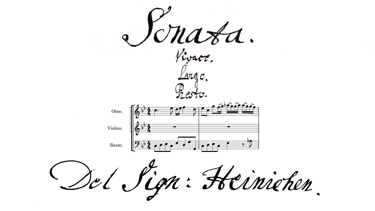 Johann David Heinichen - Trio Sonata in C minor, S.258 ( Score Video  )